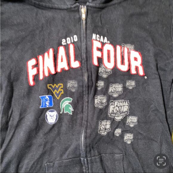 Vintage Final Four 2010 NCAA Indianapolis Short Sleeved Full Zip Hoodie large - Picture 3 of 5